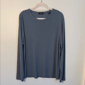 Theory Blue Crewneck Long Sleeve Top